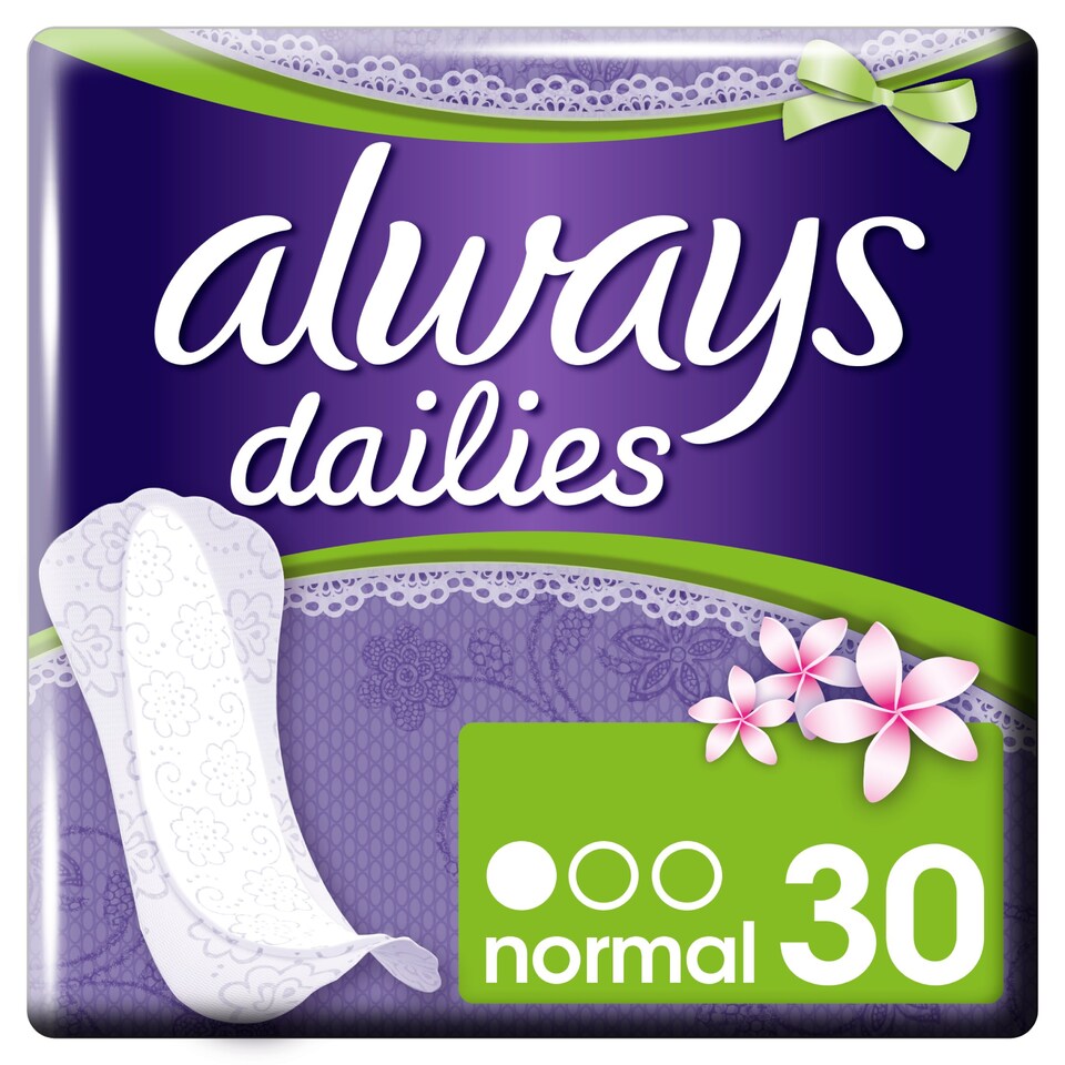 Always Dailies Slim Multiform Fresh Panty Liners 30 Tesco Groceries
