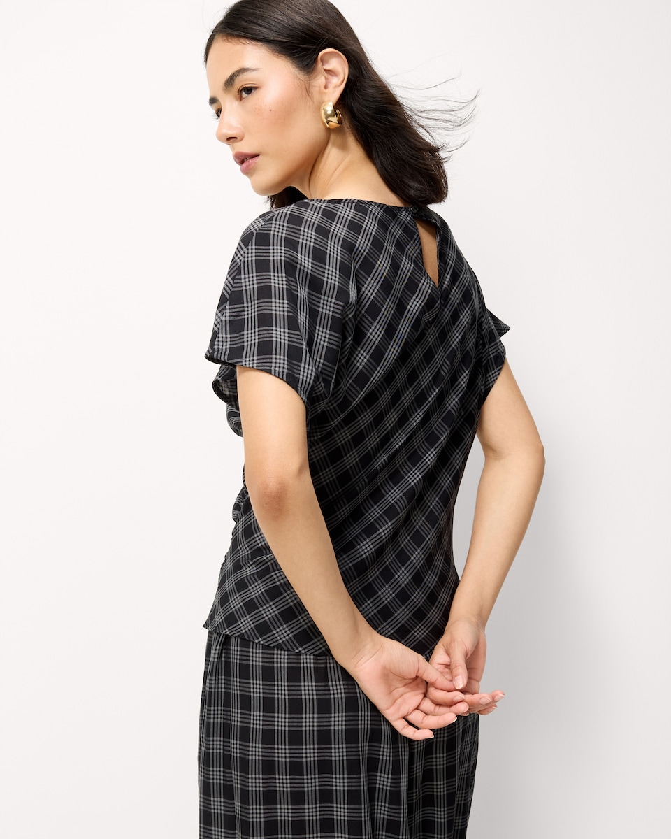 image 1 of F&F Checked Co-ord Blouse in Multi Black