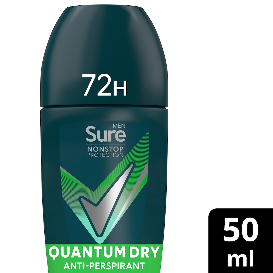 image 1 of Sure Men 72h Quantum Dry Roll-On Antiperspirant Deodorant 50ml