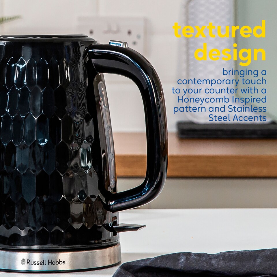 image 1 of Russell Hobbs Honeycomb Kettle Black