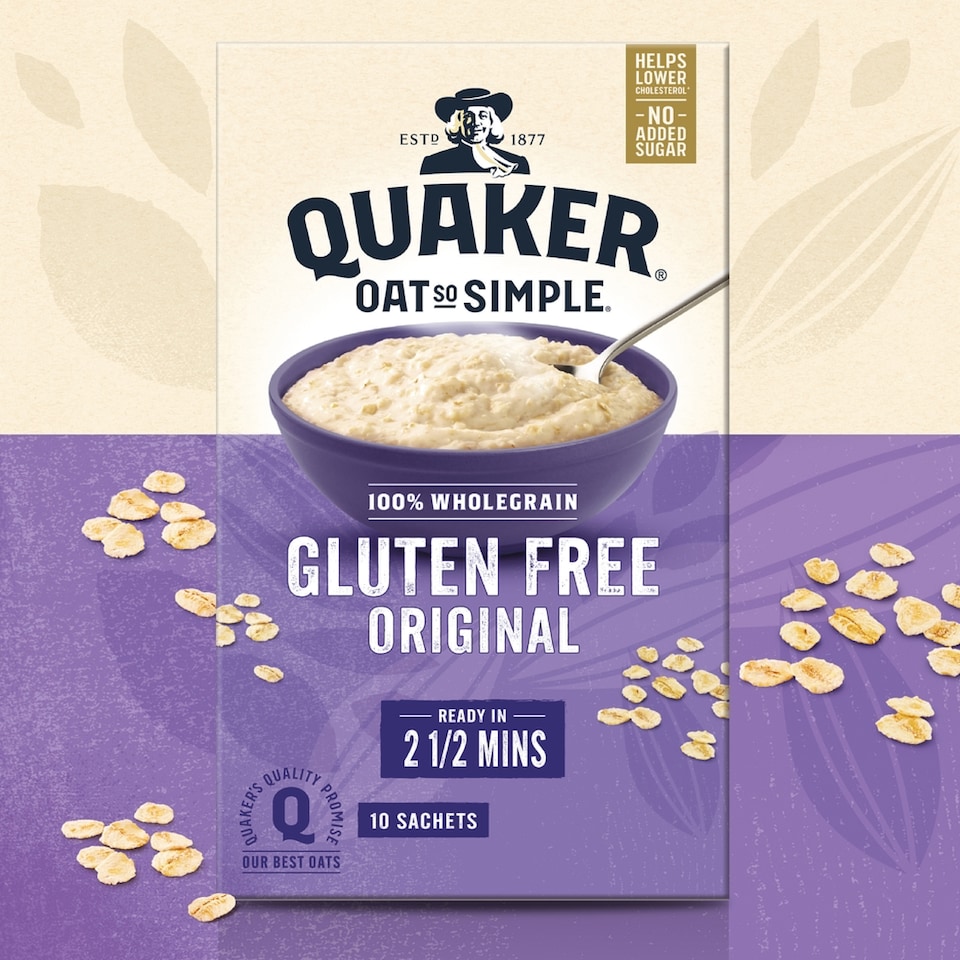 image 1 of Quaker Oat So Simple Gluten Free Porridge Sachets 10x35g