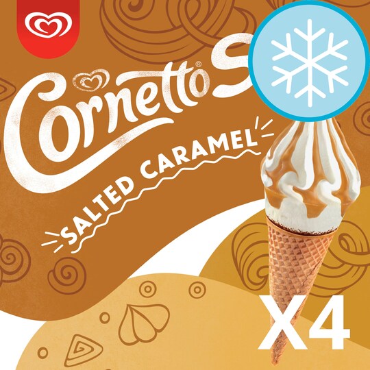 Soft Salted Caramel Ice Cream 4 Pack 560Ml Tesco Groceries