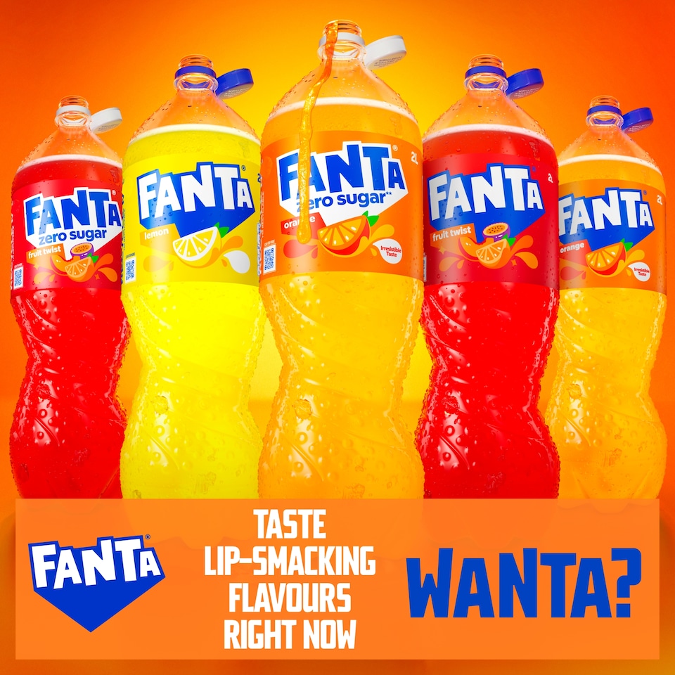 image 1 of Fanta Zero Orange Soft Drink Bottle 2L