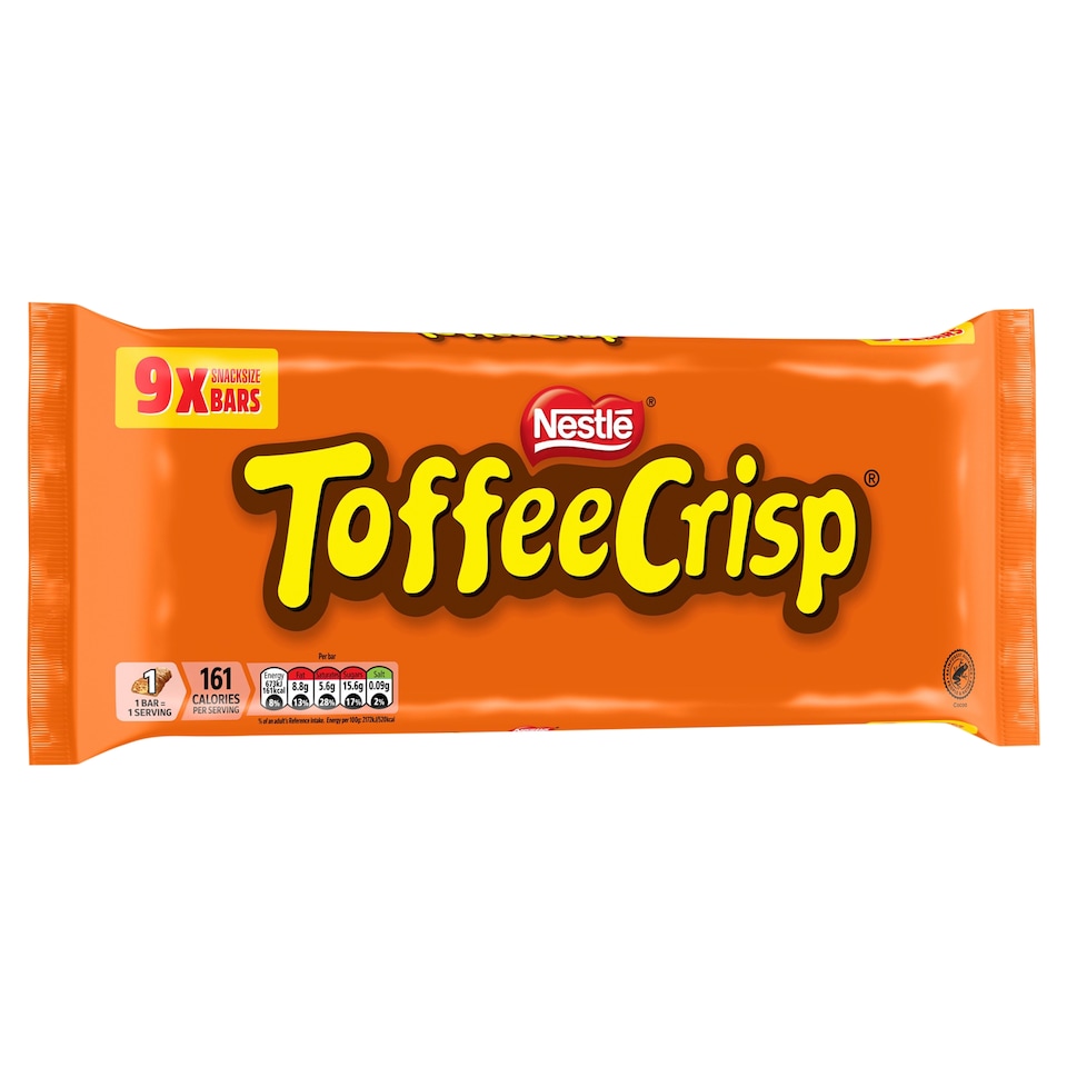 image 1 of Toffee Crisp Biscuit Bar 9 Pack Multipack 279g