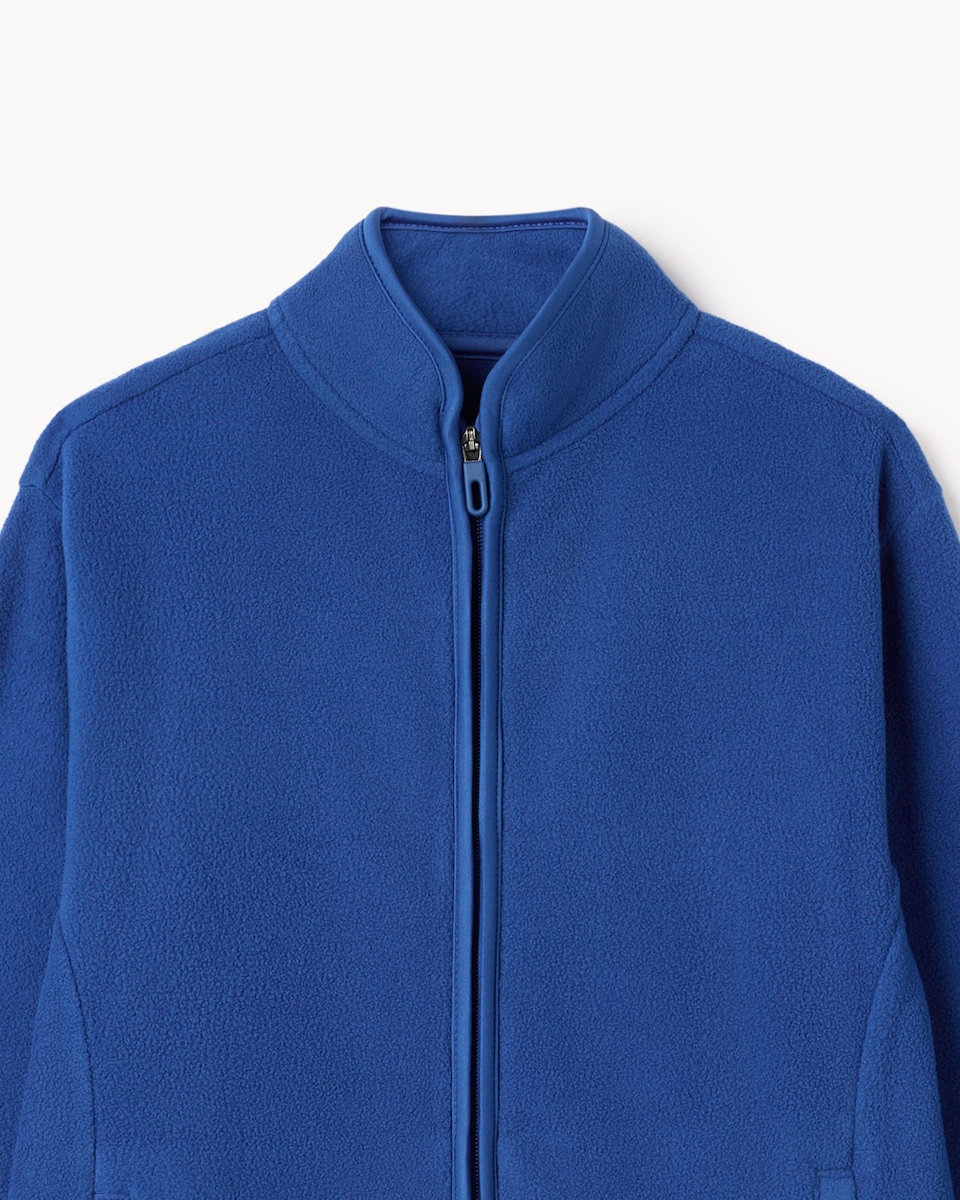 image 1 of F&F School Unisex Zip Up Fleece Jacket in Blue