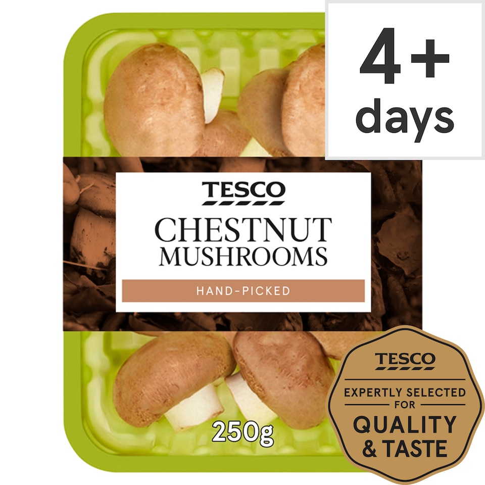 image 1 of Tesco Chestnut Vitamin D Mushrooms 250G