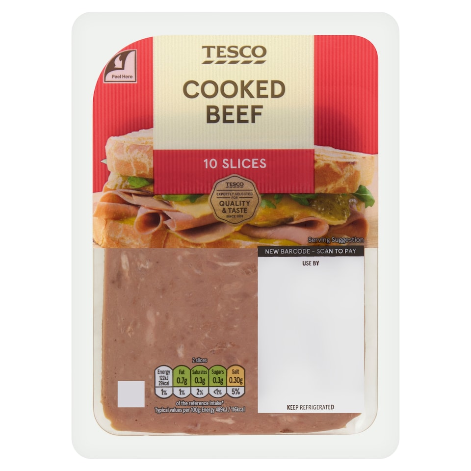 Tesco Cooked Beef Slices 125g