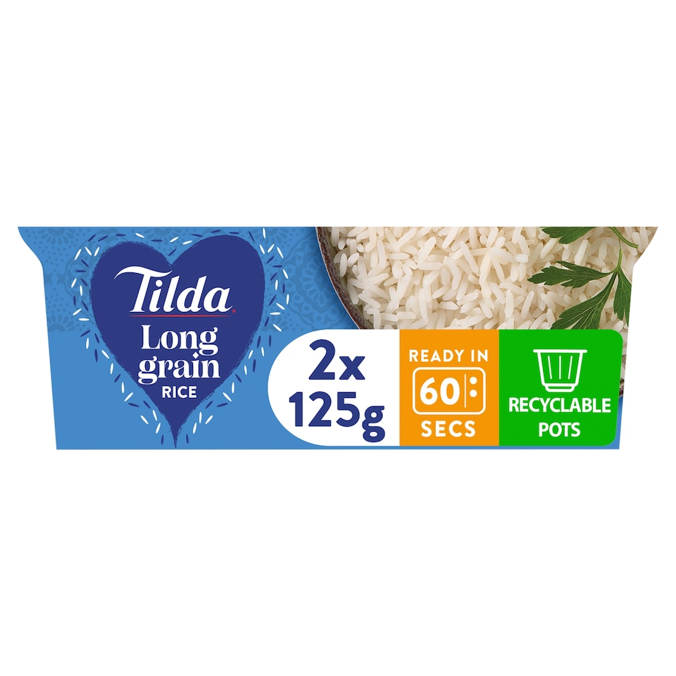 Tilda Pots Long Grain Rice 2 x 125g