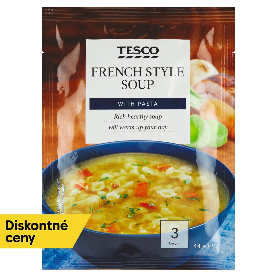 Tesco French Style zeleninová polievka s cestovinami 44 g