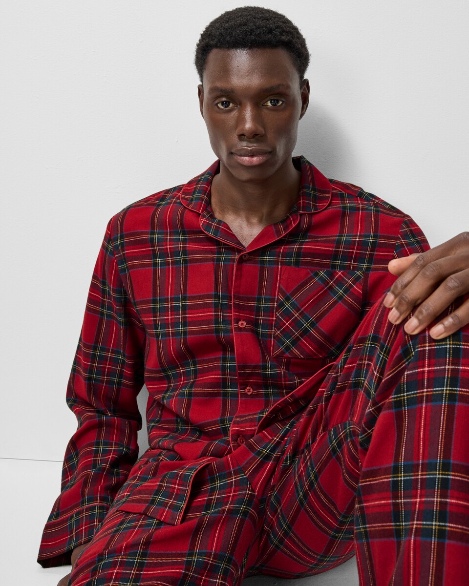 image 1 of Christmas Cotton Rich Checked Revere Matching Family Pyjama Set in Multi Red