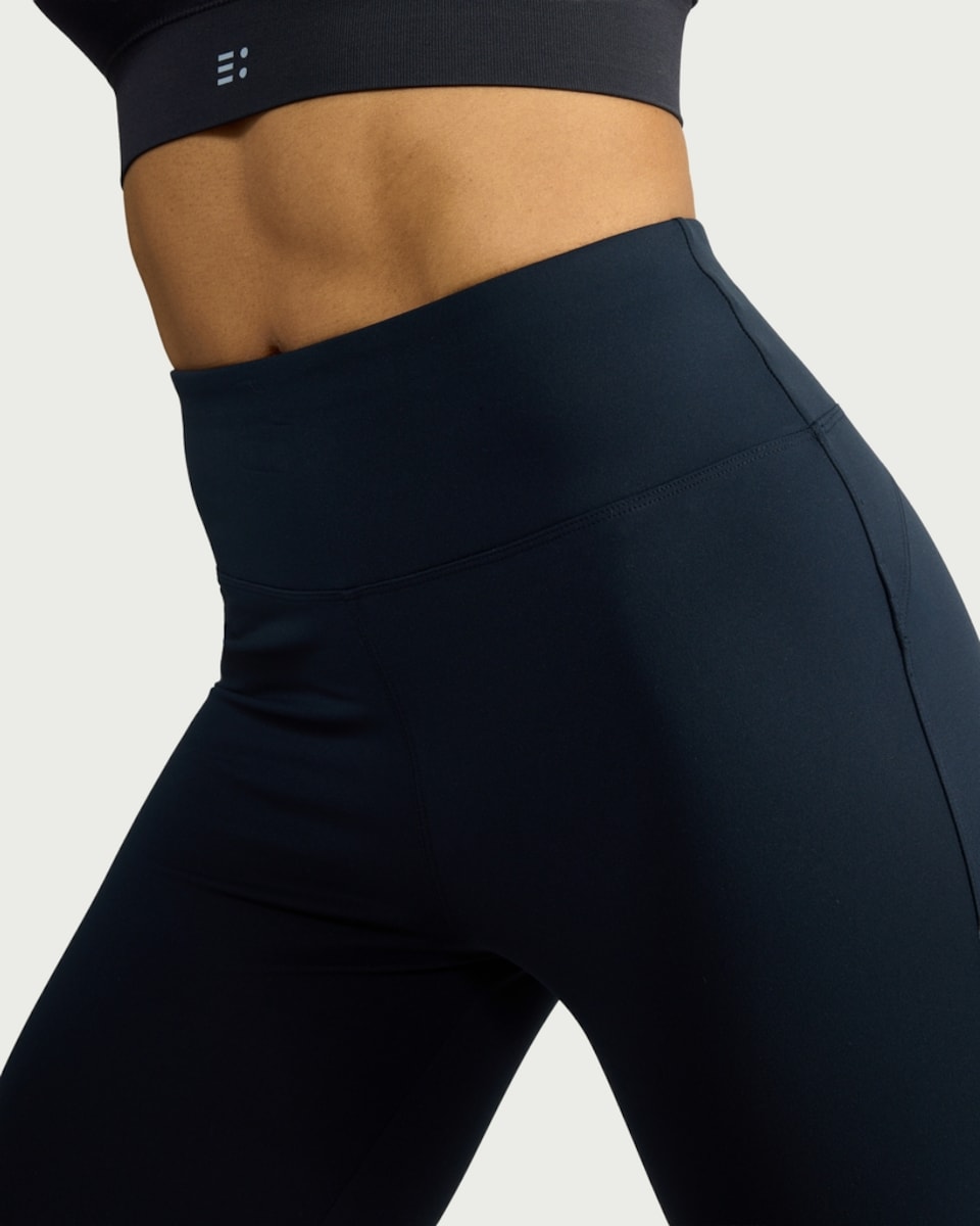 image 1 of F&F Active ULTRASTRETCH High Waisted Flared Leggings in Navy