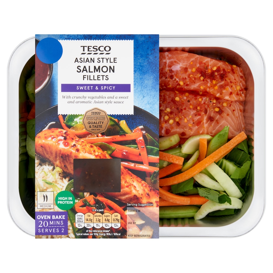 Tesco 2 Asian Style Salmon Fillets 340g