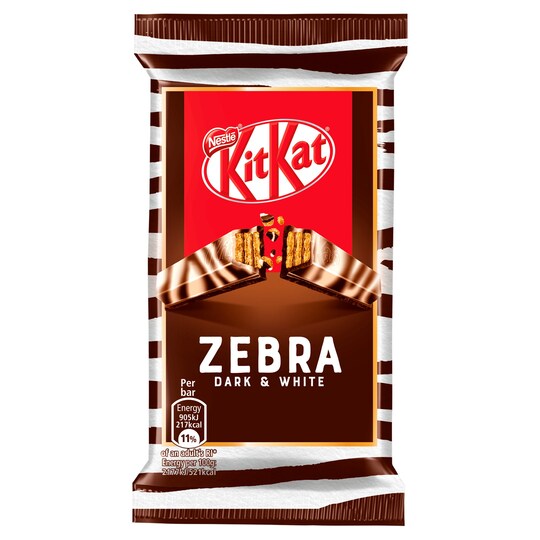 Kit Kat Zebra Dark & White Chocolate Bar 41.5G Tesco Groceries