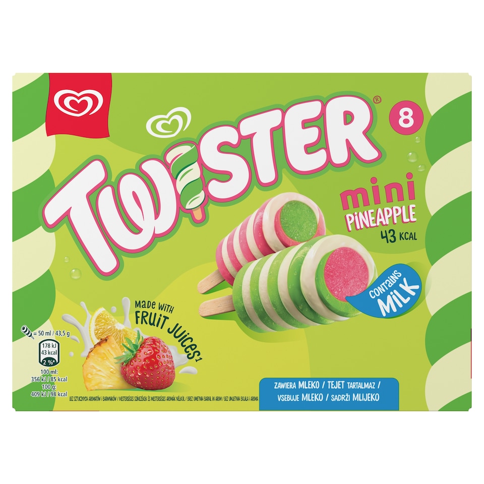 Twister Mini Pineapple Flavoured Ice Cream 8 x 50 ml (400 ml)