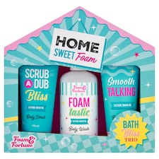 Foam & Fortune Home Sweet Foam Bath bliss trio