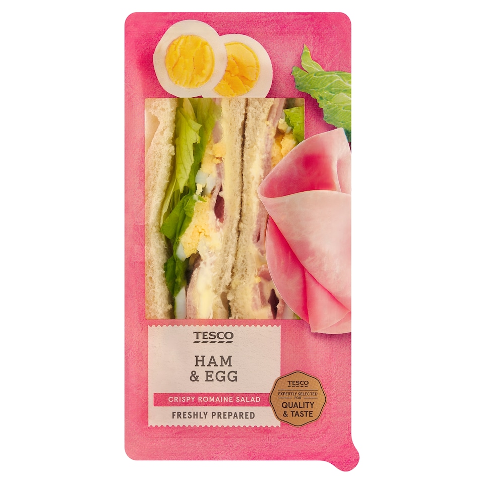 Tesco Toast Bread with Pork Ham, Mayonnaise Sauce, Boiled Eggs and Salad 172 g