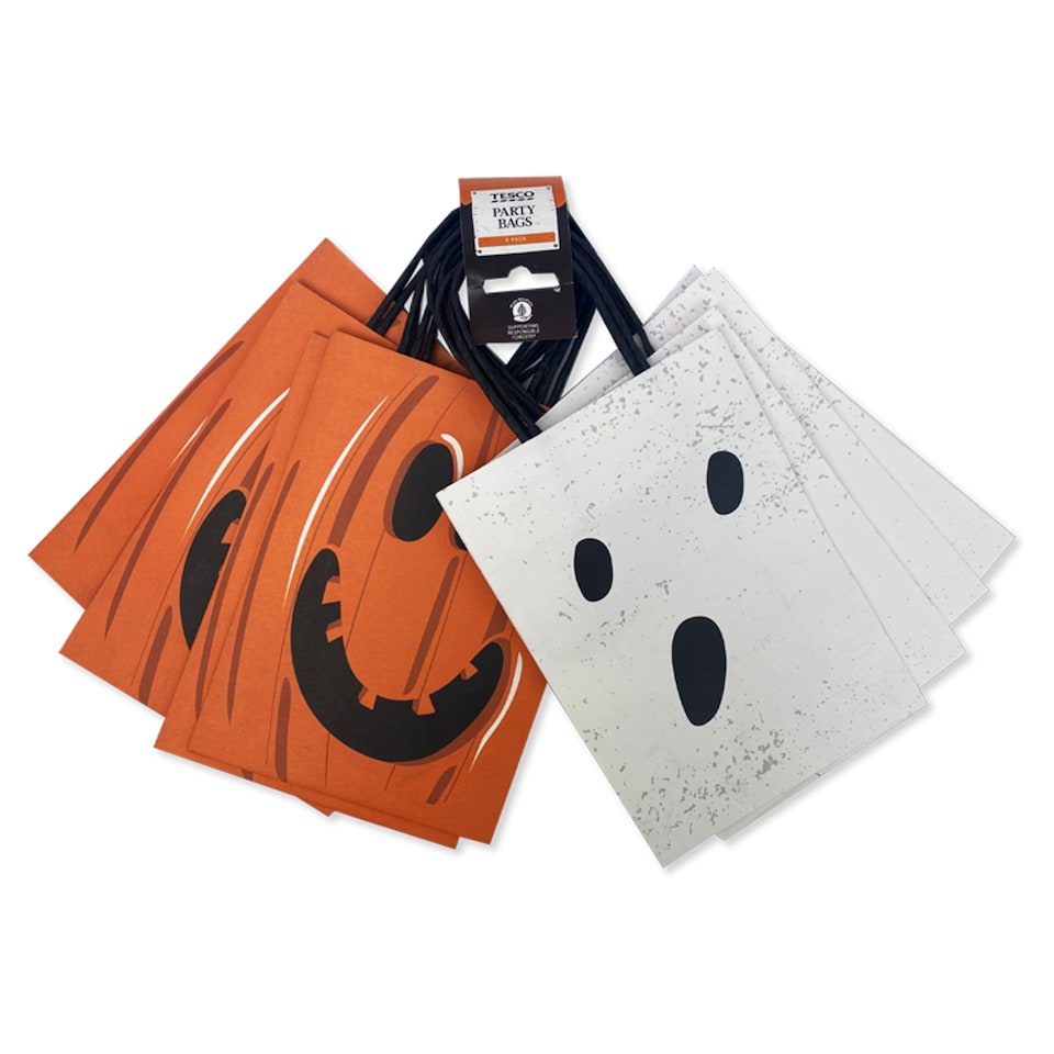 Tesco Ghost/ Pumpkin Party Bags 8 Pack