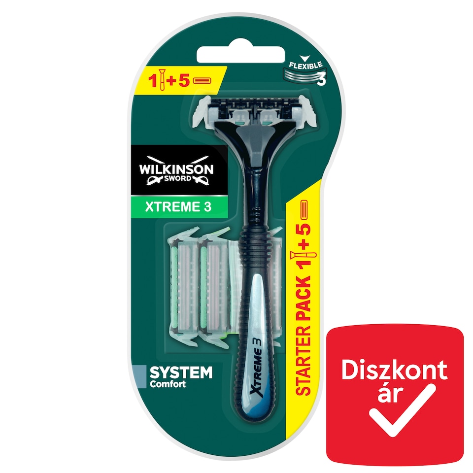 Wilkinson Sword Xtreme3 Razor with 3 Blades +5 Blade Refills