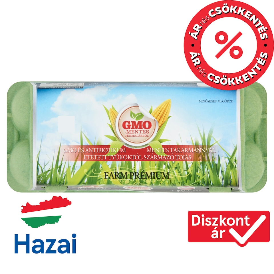 Farm Tojás Farm Prémium GMO mentes farm tojás M 10 db