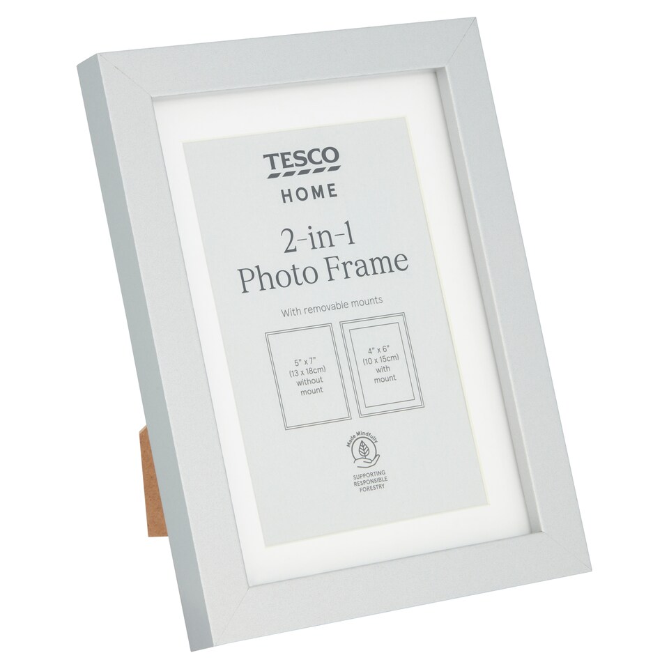 image 1 of Tesco Photo Frame 2 In 1 Silver
