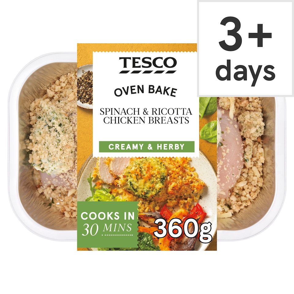Tesco Spinach and Ricotta Chicken Breasts 360g