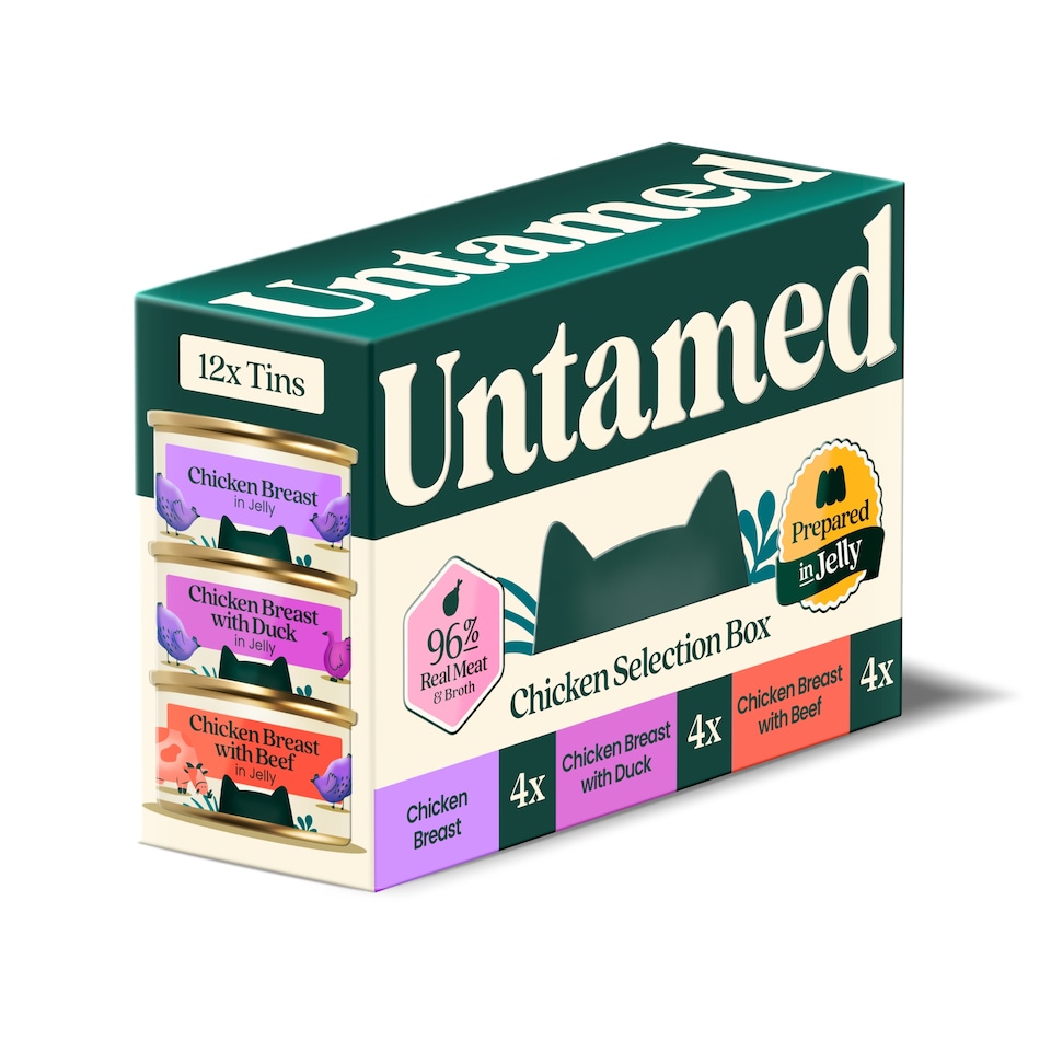image 1 of Untamed Chicken Selection Box in Jelly Cat Food 12 x 75G