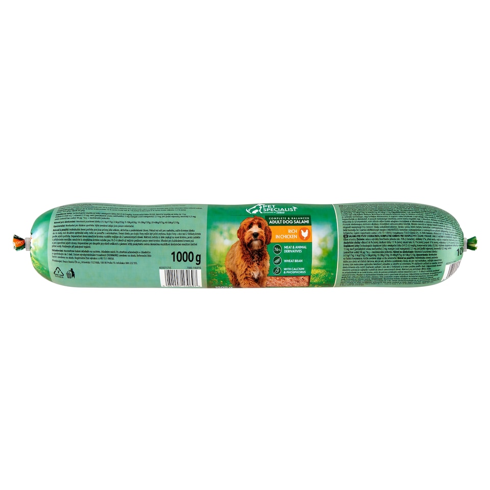 Pet Specialist Saláma pre psov s kuracinou, kompletné krmivo pre dospelé psy 1000 g