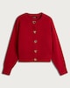 image 4 of F&F Heart Button Long Sleeved Cardigan in Red