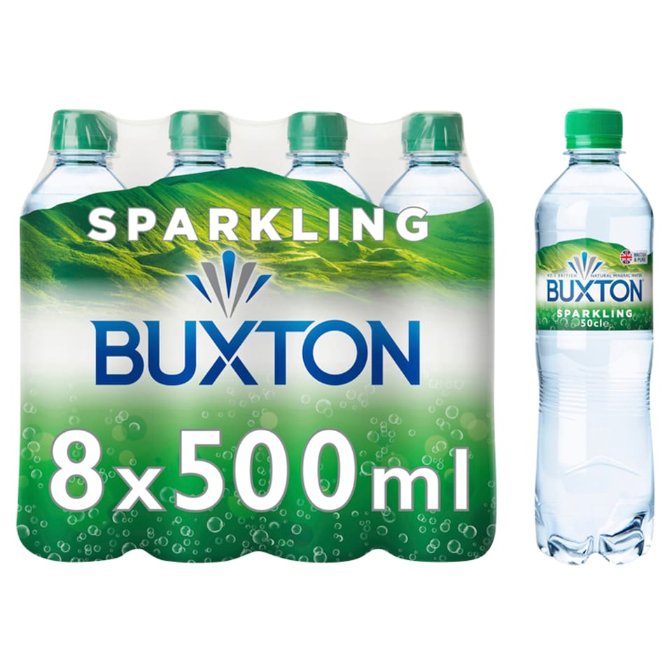 image 1 of Buxton Sparkling Natural Mineral Water 8 x 500ml