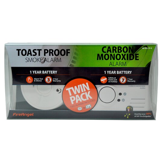 Fire Angel Combination Pack Co & Smoke Fire Angel 1Yr Smoke Alarm Tesco