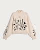 image 4 of F&F Textured Floral Embroidered Jumper in Cream