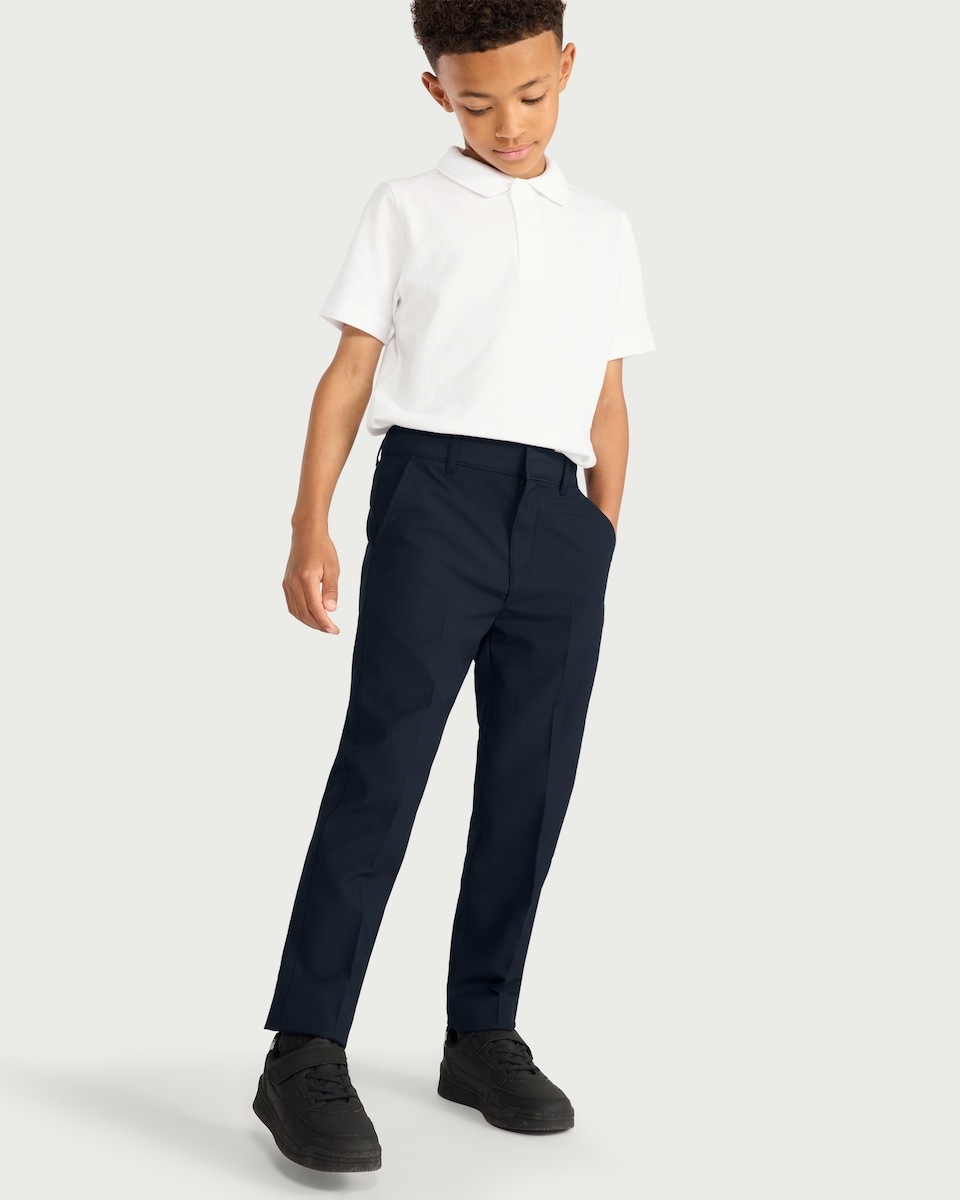 image 1 of F&F School Boys 2-Pack Slim Fit Trousers in Navy