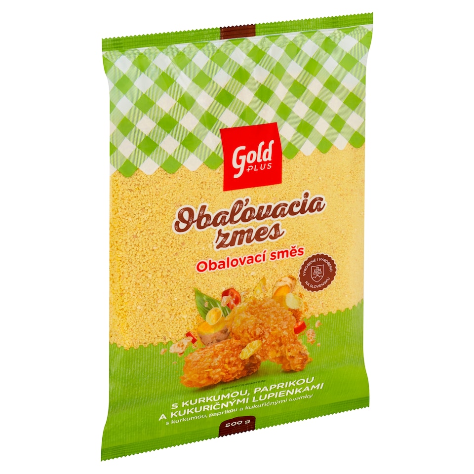 Gold Plus Obalovací směs s kurkumou, paprikou a kukuřičnými lupínky 500g