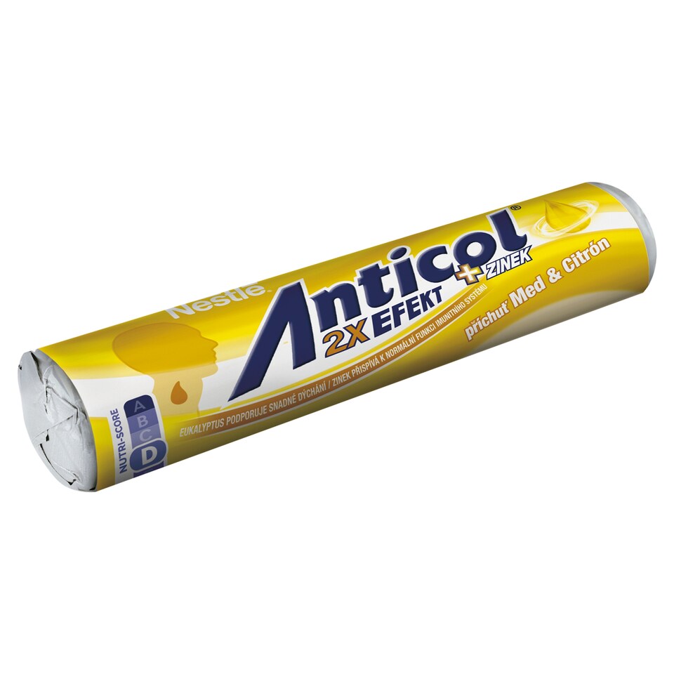 obrázok 1 z ANTICOL príchuť Med a Citrón cukríky s náplňou s príchuťou mentolu, citróna a medu 50 g