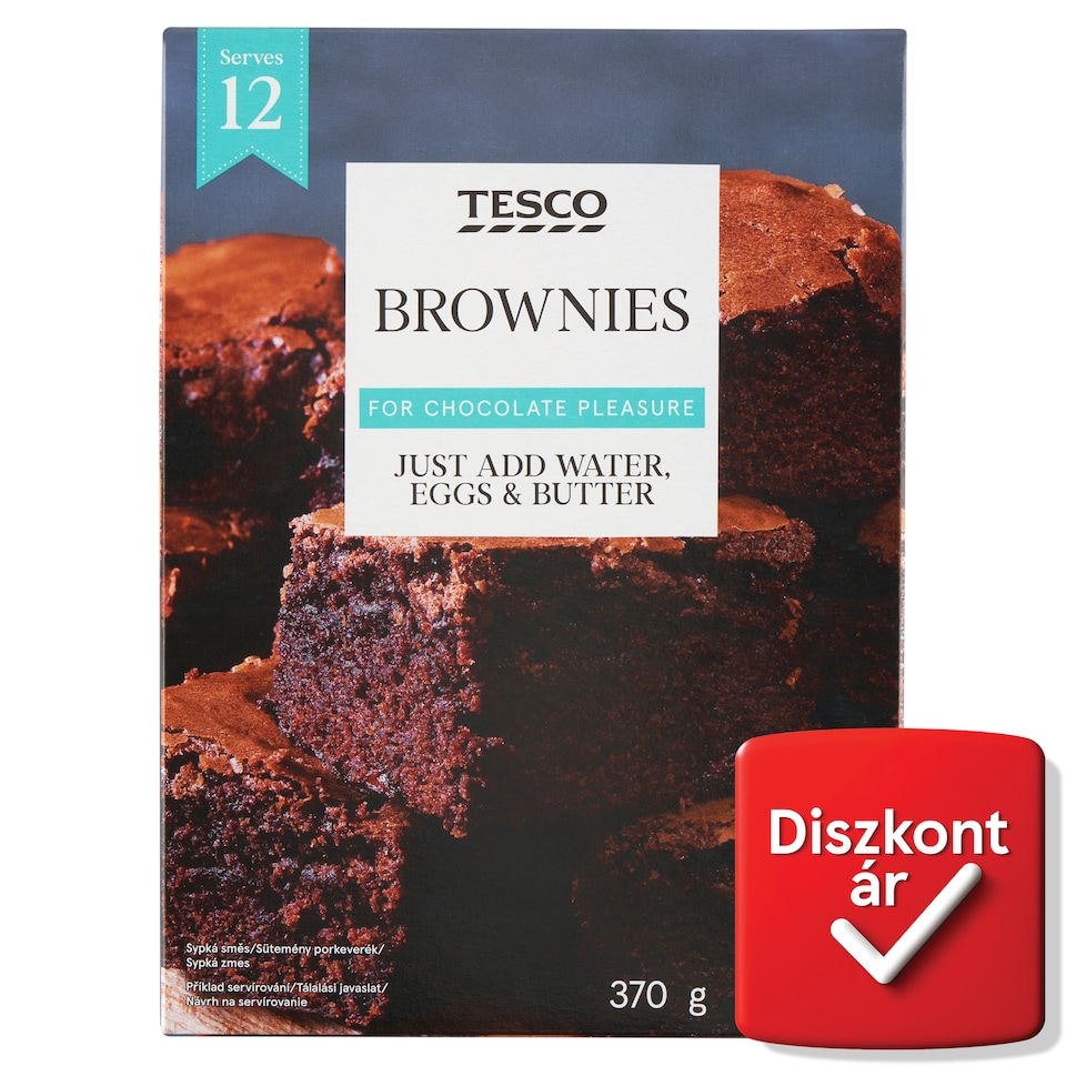 Tesco kakaós sütemény porkeverék csokoládédarabokkal brownie készítéséhez 370 g