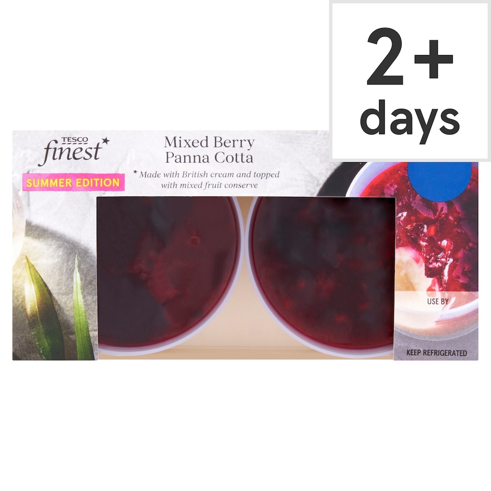 Tesco Finest Mixed Berry Panna Cotta 184G Tesco Groceries
