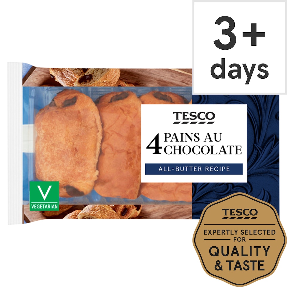 Tesco All Butter Pain Au Chocolat 4 Pack