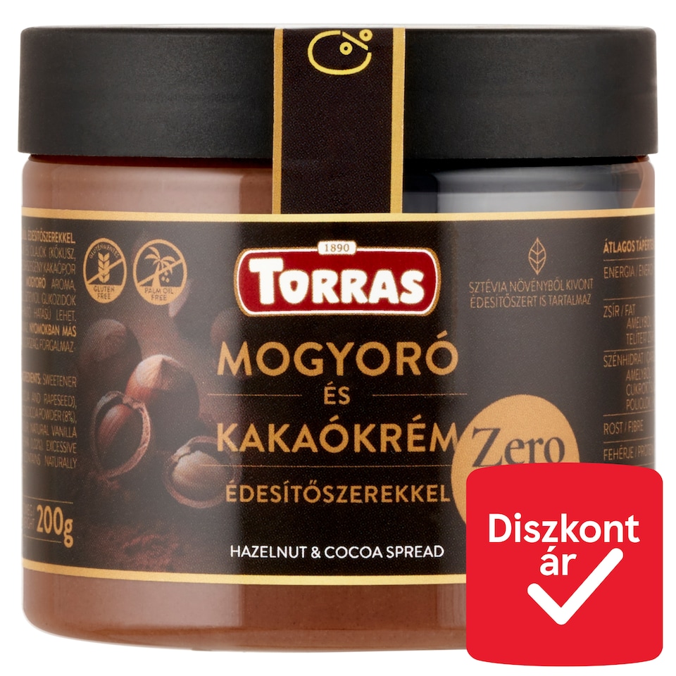 Torras mogyoró és kakaókrém édesítőszerekkel 200 g  1. kép