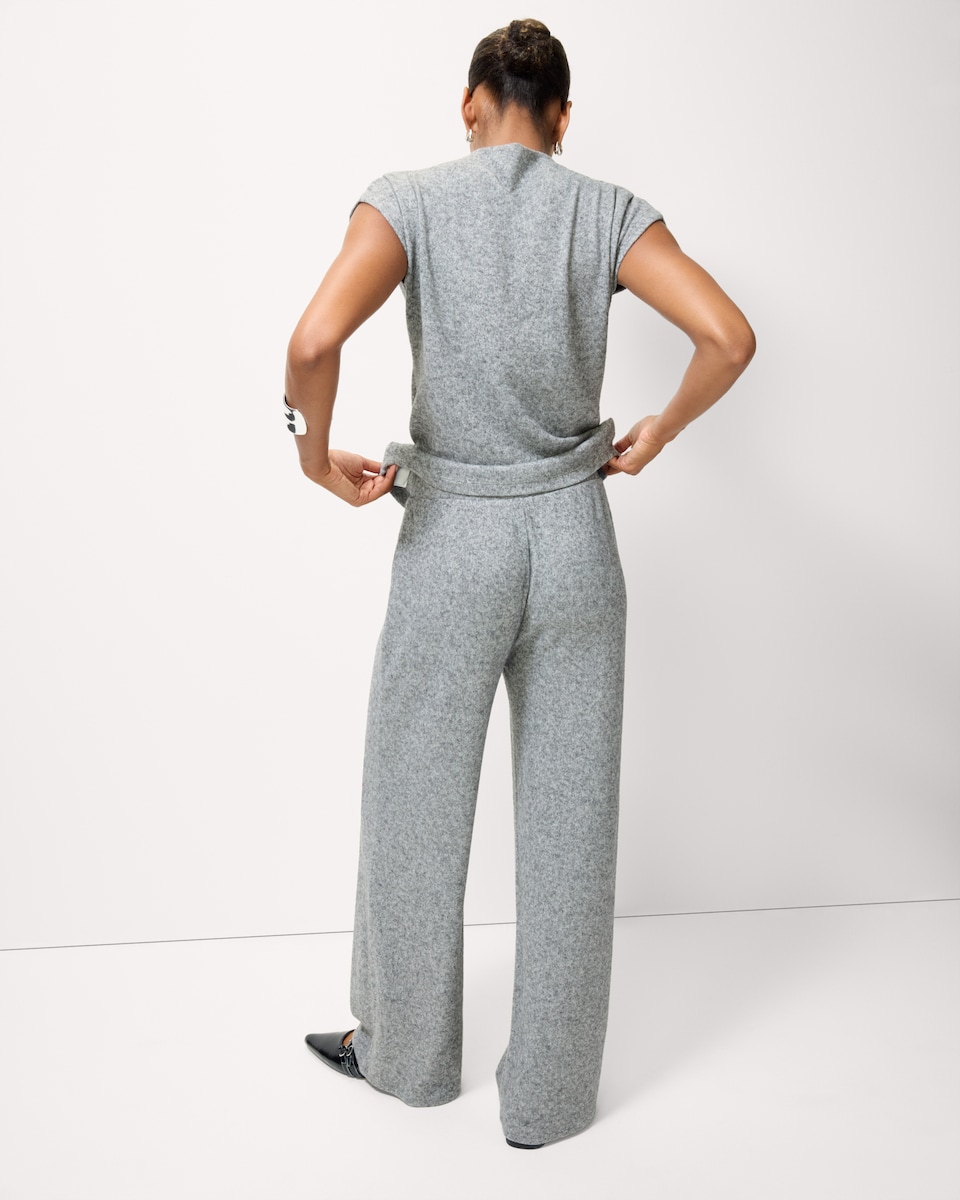 image 1 of F&F Brushed Wide Leg Co-ord Trousers in Grey