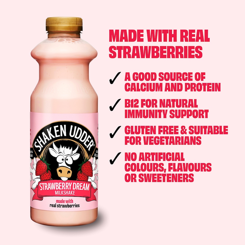 image 1 of Shaken Udder Strawberry Dream Milkshake 750ml