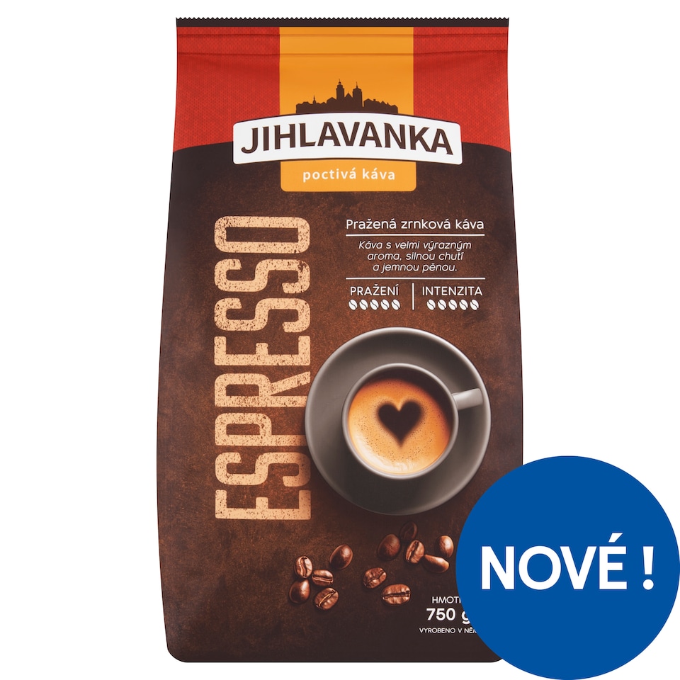 Jihlavanka Espresso pražená zrnková káva 750g