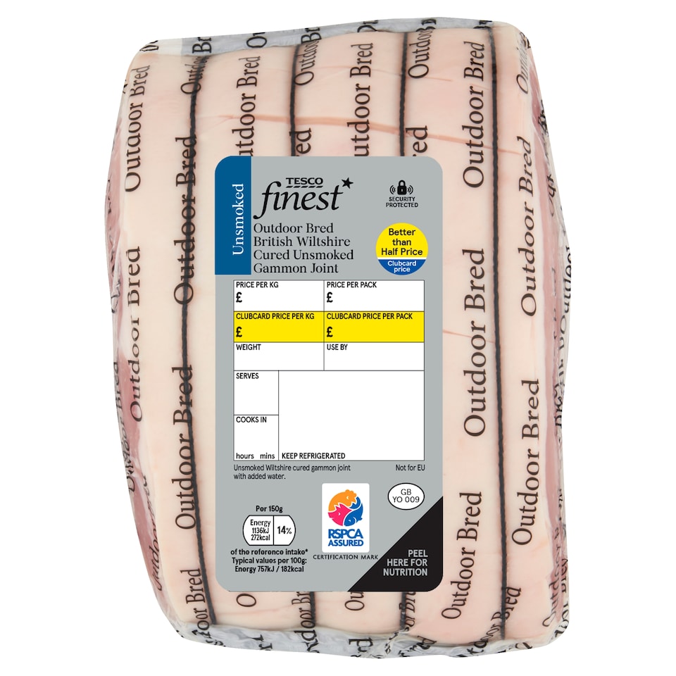 Tesco Finest Unsmoked Wiltshire Cured Crackling Gammon Joint