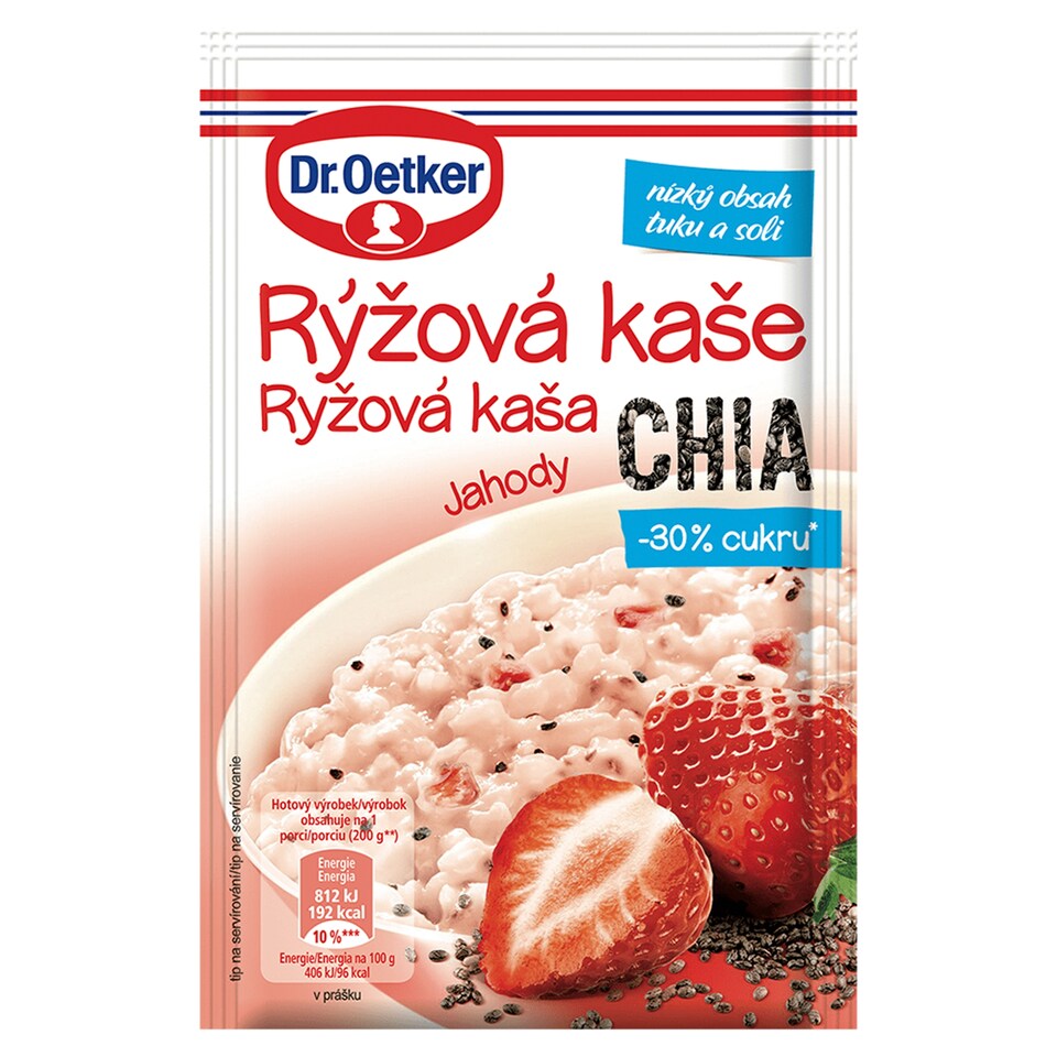 Dr. Oetker Rýžová kaše jahody, chia 50g