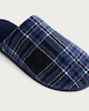 image 3 of F&F Fleece Check Mule Slippers in Multi Blue