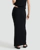 image 3 of F&F Textured Drawstring Bubble Midi Skirt in Black