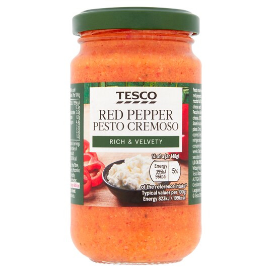 Tesco Red Pepper Pesto Cremoso 190G Tesco Groceries