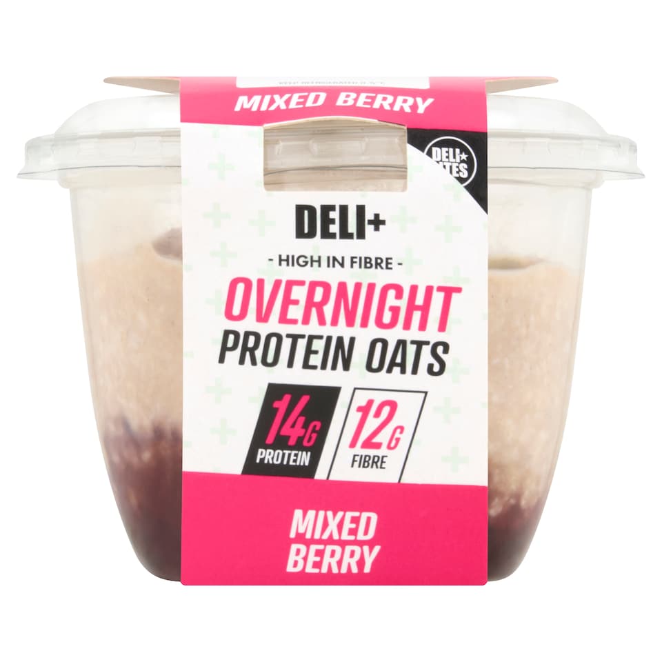 DELI LITES + High Fibre Overnight Protein Oats Mixed Berry 195g