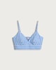 image 4 of F&F Pure Cotton Poplin Stripe Co-ord Bralette in Multi Blue