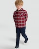 image 2 of F&F Boys Pure Cotton Check Print Long Sleeved Shirt in Red