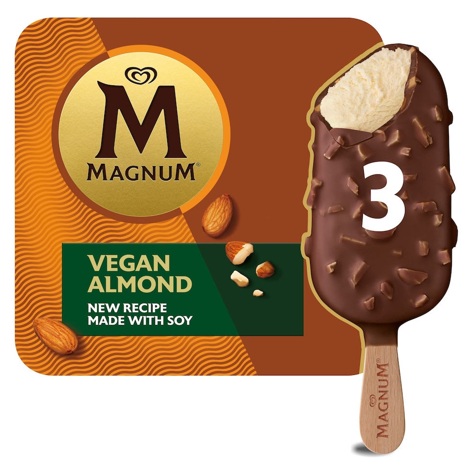 image 1 of Magnum Collection Vegan Almond Ice Cream Sticks 3 x 90ml